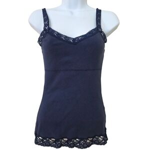 Kirra Pacsun Fitted Long Y2K Lace Trim Cami Tank Top Sz M Ribbed Layer Preppy